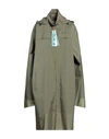 Off-white Woman Overcoat Military Green Size M Polyamide