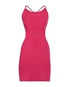 Mangano Woman Short Dress Fuchsia Size 8 Cotton In Pink