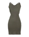 Mangano Woman Short Dress Military Green Size 8 Cotton