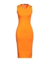 Mangano Woman Midi Dress Orange Size 8 Cotton