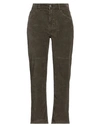 Haikure Woman Pants Military Green Size 25 Cotton, Elastane