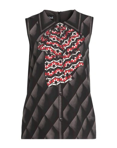 Boutique Moschino Woman Top Lead Size 6 Polyester, Elastane In Grey