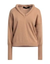 FEDERICA TOSI FEDERICA TOSI WOMAN SWEATER CAMEL SIZE 4 VIRGIN WOOL, CASHMERE