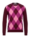 Ballantyne Man Sweater Burgundy Size 40 Cashmere In Red