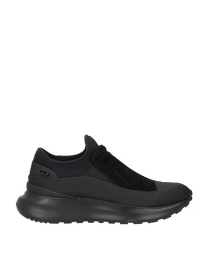 Giovanni Conti Man Sneakers Black Size 11 Soft Leather, Textile Fibers