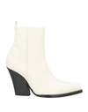 Magda Butrym Woman Ankle Boots Ivory Size 9 Calfskin In White