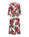 Dolce & Gabbana Woman Midi Dress White Size 10 Polyamide, Silk In White