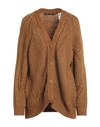 Alberta Ferretti Woman Cardigan Brown Size 4 Viscose, Wool, Polyester, Polyamide, Elastane