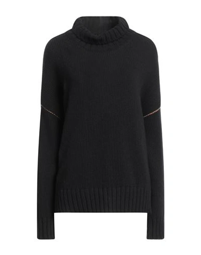 Woolrich Woman Turtleneck Black Size Xl Virgin Wool In Black