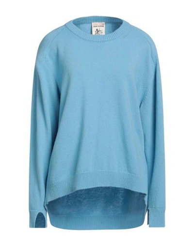 Semicouture Woman Sweater Sky Blue Size L Wool, Polyamide