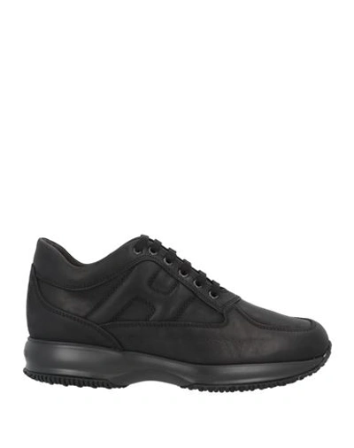 Hogan Man Sneakers Black Size 11 Soft Leather In Black