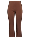 Hanita Woman Pants Brown Size 8 Polyester, Elastane