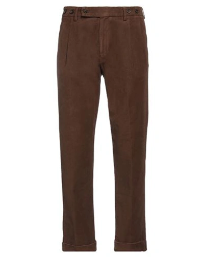 Berwich Man Pants Chocolate Brown Size 34 Cotton, Elastane
