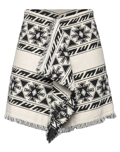 Isabel Marant Étoile Woman Mini Skirt Off White Size 8 Cotton, Polyester In Off White