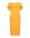 Mangano Woman Midi Dress Apricot Size 6 Cotton In Orange
