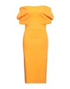 Mangano Woman Midi Dress Apricot Size 6 Cotton In Mandarin