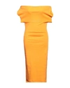 Mangano Woman Midi Dress Apricot Size 6 Cotton In Mandarin