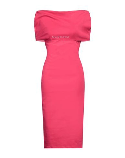 Mangano Woman Midi Dress Fuchsia Size 8 Cotton In Pink