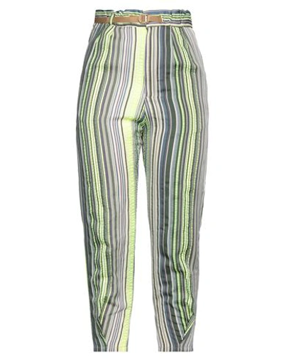 White Sand Woman Pants Acid Green Size 4 Polyamide, Silk, Polyester, Acetate