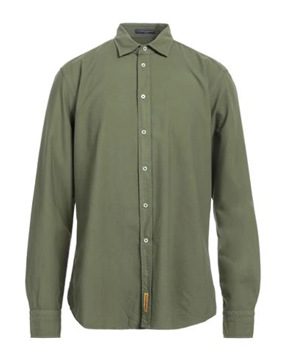 B.d.baggies B. D.baggies Man Shirt Military Green Size Xxl Cotton In Green