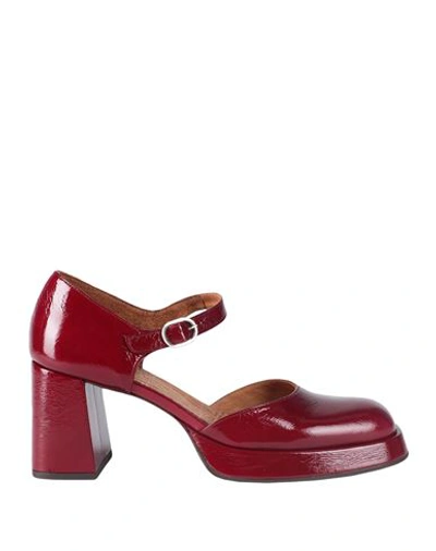 Chie Mihara Woman Pumps Garnet Size 10 Soft Leather In Red