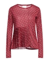 Semicouture Woman T-shirt Brick Red Size L Polyester