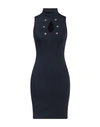 Mangano Woman Short Dress Midnight Blue Size 8 Cotton