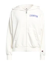 Champion Woman Sweatshirt White Size S Cotton, Polyester