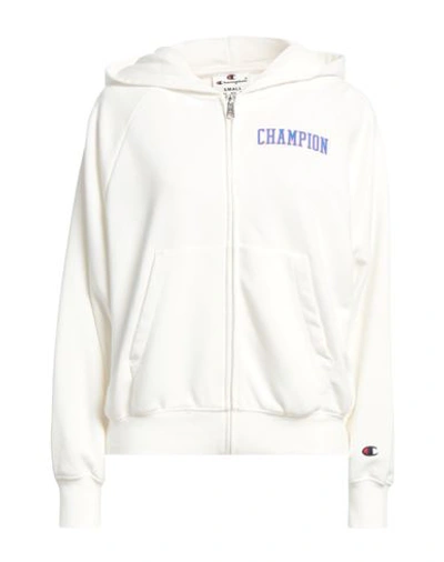 Champion Woman Sweatshirt White Size S Cotton, Polyester