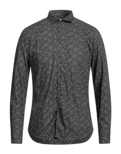 Tintoria Mattei 954 Man Shirt Lead Size 17 Cotton In Grey