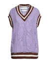 Roberto Collina Woman Sweater Lilac Size M Wool, Mohair Wool, Nylon In Purple