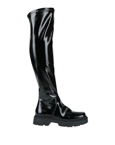 Le Pepite Woman Knee Boots Black Size 11 Textile Fibers