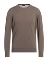 Drumohr Man Sweater Khaki Size 42 Cotton, Linen In Beige