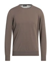 Drumohr Man Sweater Khaki Size 44 Cotton, Linen In Beige