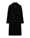 Cinzia Rocca Woman Coat Black Size 12 Wool, Polyamide, Cashmere