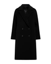 Cinzia Rocca Woman Coat Black Size 10 Wool, Polyamide, Cashmere