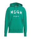 Msgm Man Sweatshirt Green Size Xl Cotton