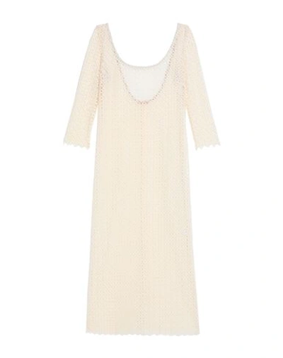 Antonella Rizza Woman Maxi Dress Ivory Size M Cotton, Viscose In White