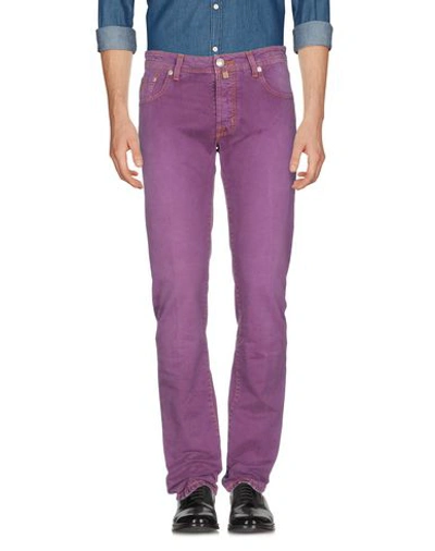 Jacob Cohёn Man Pants Purple Size 38 Cotton