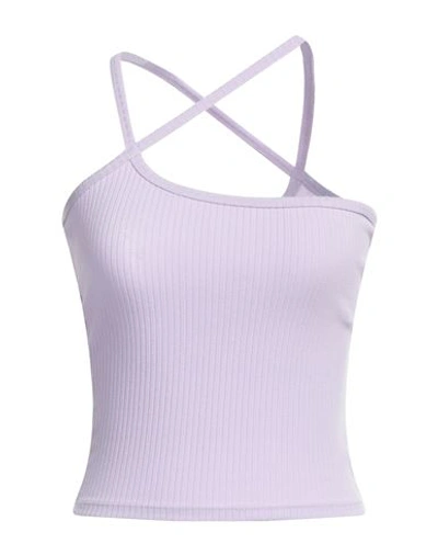 Rokh Woman Top Lilac Size 6 Polyester, Rayon, Elastane In Purple