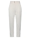 Numerōprimo Woman Pants Ivory Size 6 Polyester, Cotton, Elastane In White