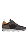 DUNHILL DUNHILL MAN SNEAKERS LEAD SIZE 6.5 SOFT LEATHER, TEXTILE FIBERS