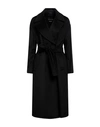 Cinzia Rocca Woman Coat Black Size 10 Virgin Wool, Polyamide, Cashmere