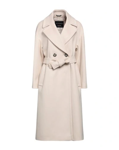 Cinzia Rocca Woman Coat Beige Size 12 Virgin Wool, Polyamide, Cashmere