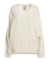 Semicouture Woman Sweater Ivory Size S Cashmere, Polyamide In White