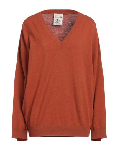 Semicouture Woman Sweater Rust Size S Cashmere, Polyamide In Red