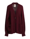 Semicouture Woman Cardigan Burgundy Size S Cashmere, Polyamide In Red