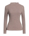 Cashmere Company Woman Turtleneck Light Pink Size 6 Wool, Lurex