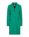 Caractere Caractère Woman Coat Green Size 10 Wool, Polyamide, Cashmere