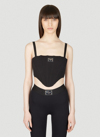 Dolce & Gabbana Black Logo-plaque Cropped Bustier Top In Black